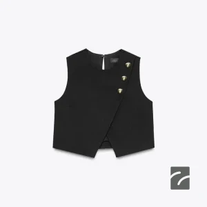 تاپ بدون آستین با یقه بیسیکلت و دکمه از برند زارا (زنانه)