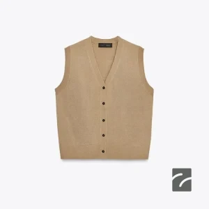 تاپ بدون آستین V یقه با دکمه از برند زارا (زنانه)