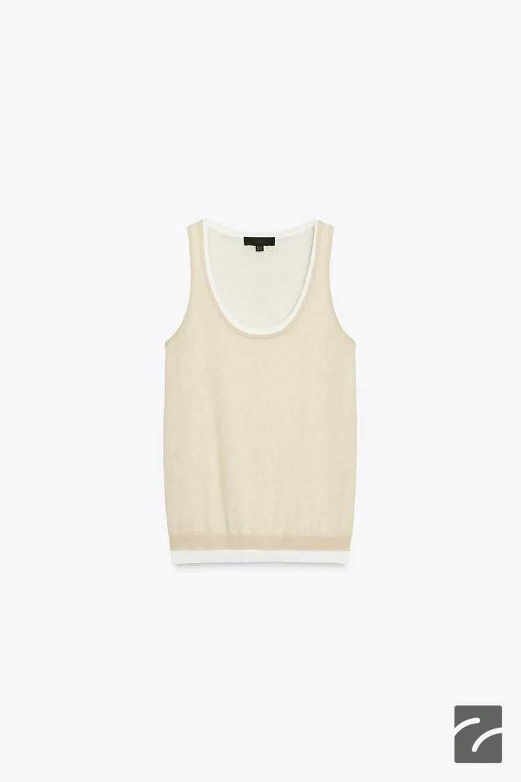 تاپ بدون آستین یقه بیسیکلت دو لایه از برند زارا (زنانه)