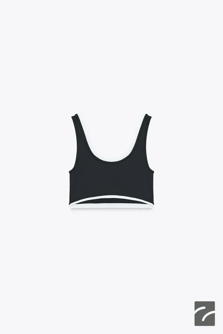 تاپ کراپ یقه دوچرخهای با بند از برند زارا (زنانه)