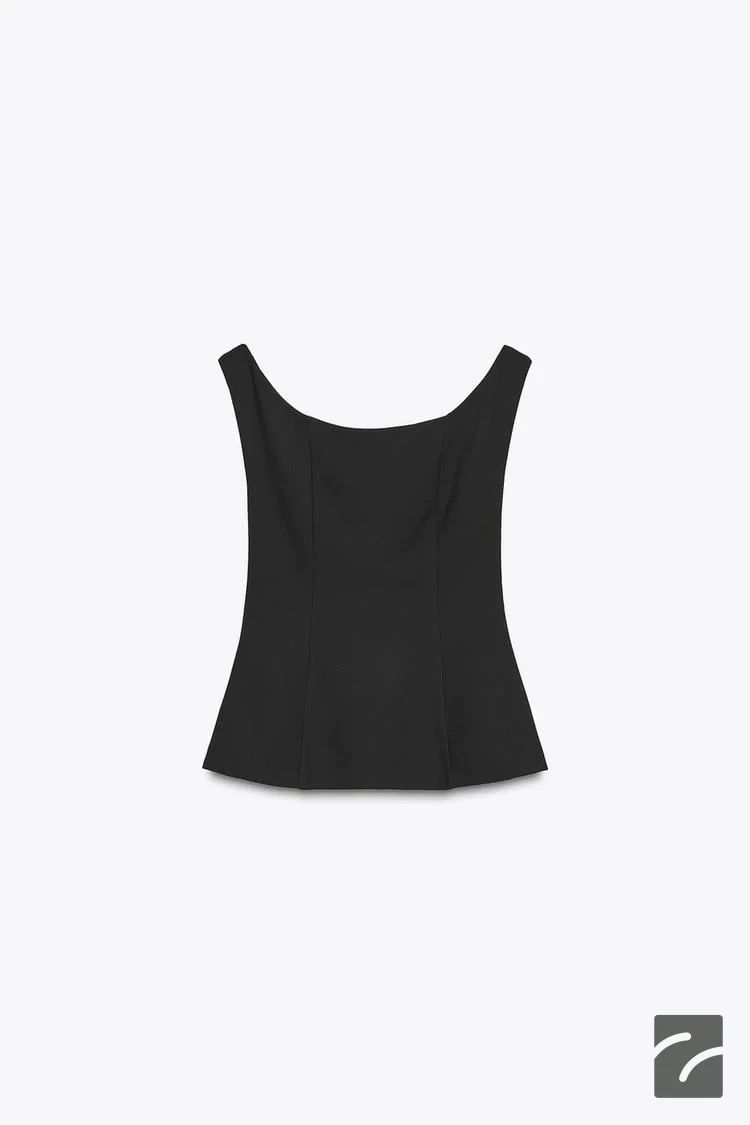 تاپ یقه گرد با بند دوشی زنانه از برند زارا (زنانه)