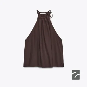 تاپ یقه هالتر با بند قابل تنظیم از برند زارا (زنانه)