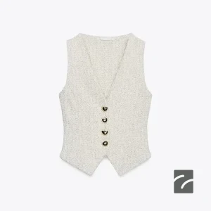 یقه V یقه‌دار کلاهی بدون آستین از برند زارا (زنانه)