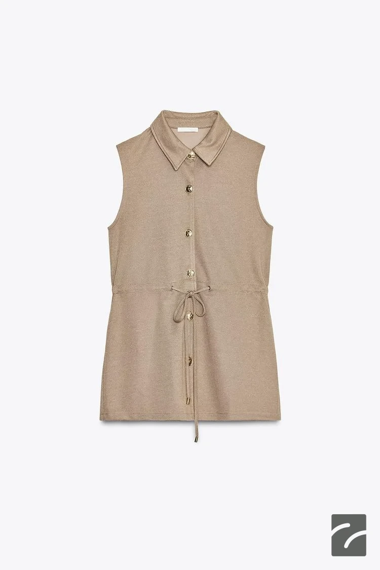 یقهدار بدون آستین با کمربند قابل تنظ از برند زارا (زنانه)