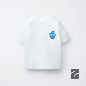 تی‌شرت یقه گرد سرف پنبه‌ای از برند زارا