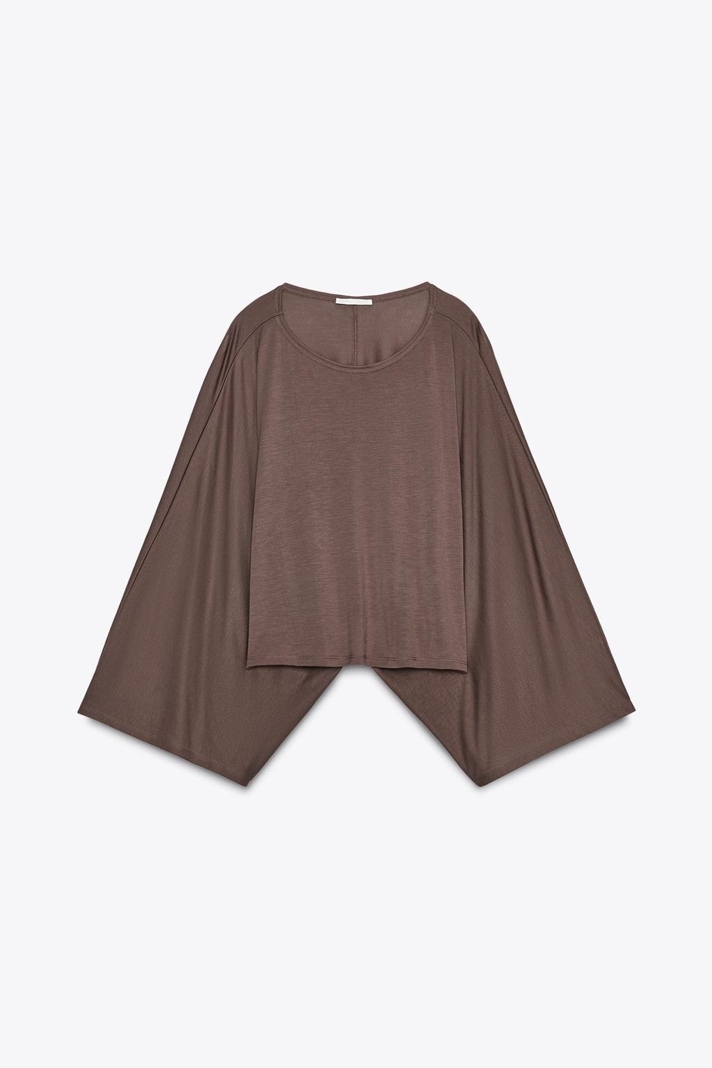 پلیور لیوسل یقه گرد و آستین بلند از برند زارا (زنانه)