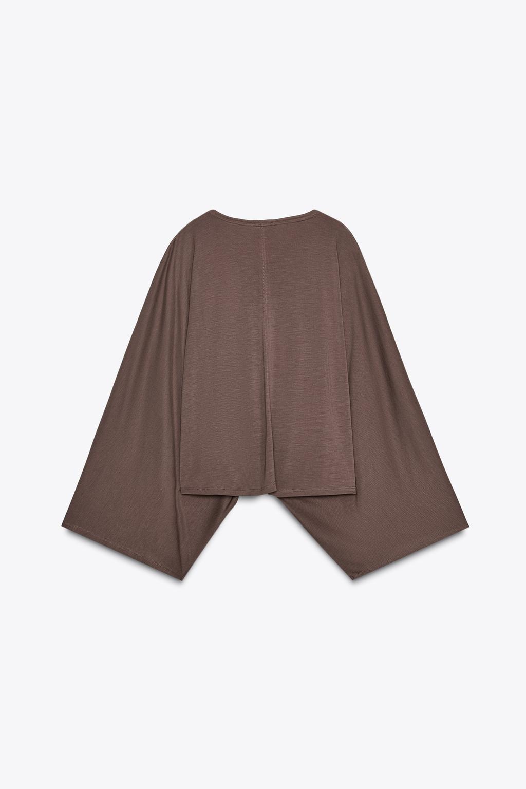 پلیور لیوسل یقه گرد و آستین بلند از برند زارا (زنانه)