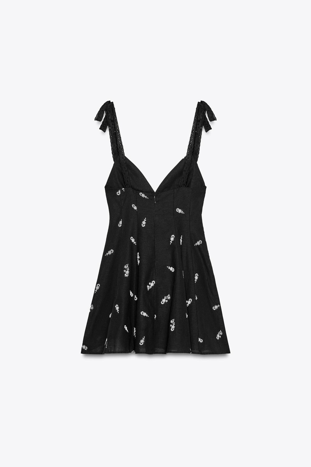 لباس کوتاه زنانه با یقه V و گلدوزی از برند زارا (زنانه)