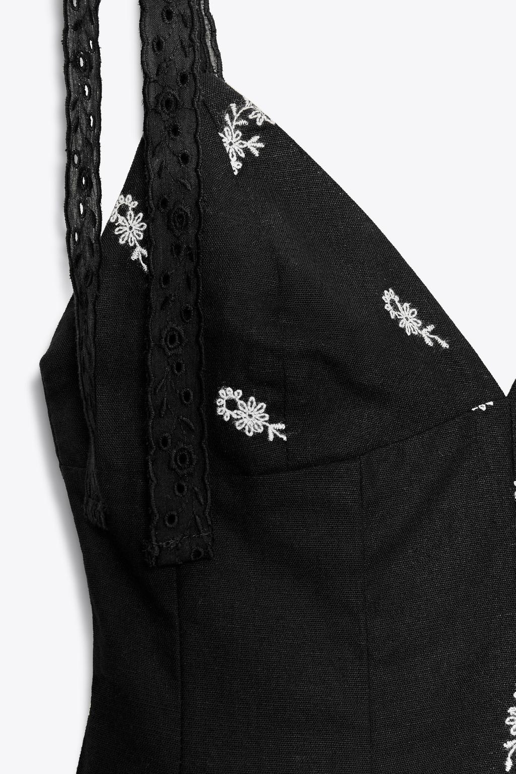 لباس کوتاه زنانه با یقه V و گلدوزی از برند زارا (زنانه)