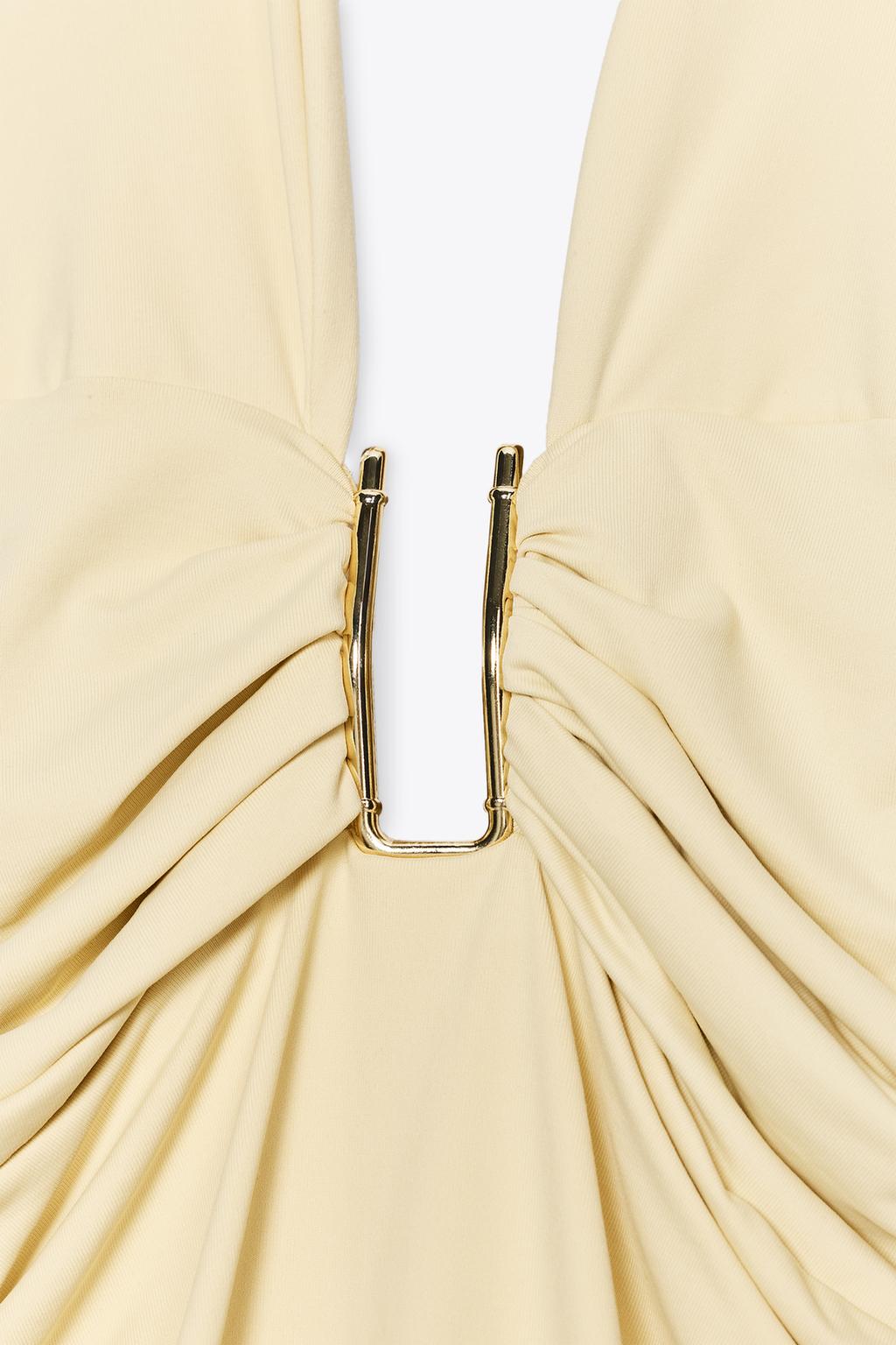 پیراهن میدی یقه هالتر با جزئیات فلزی از برند زارا (زنانه)