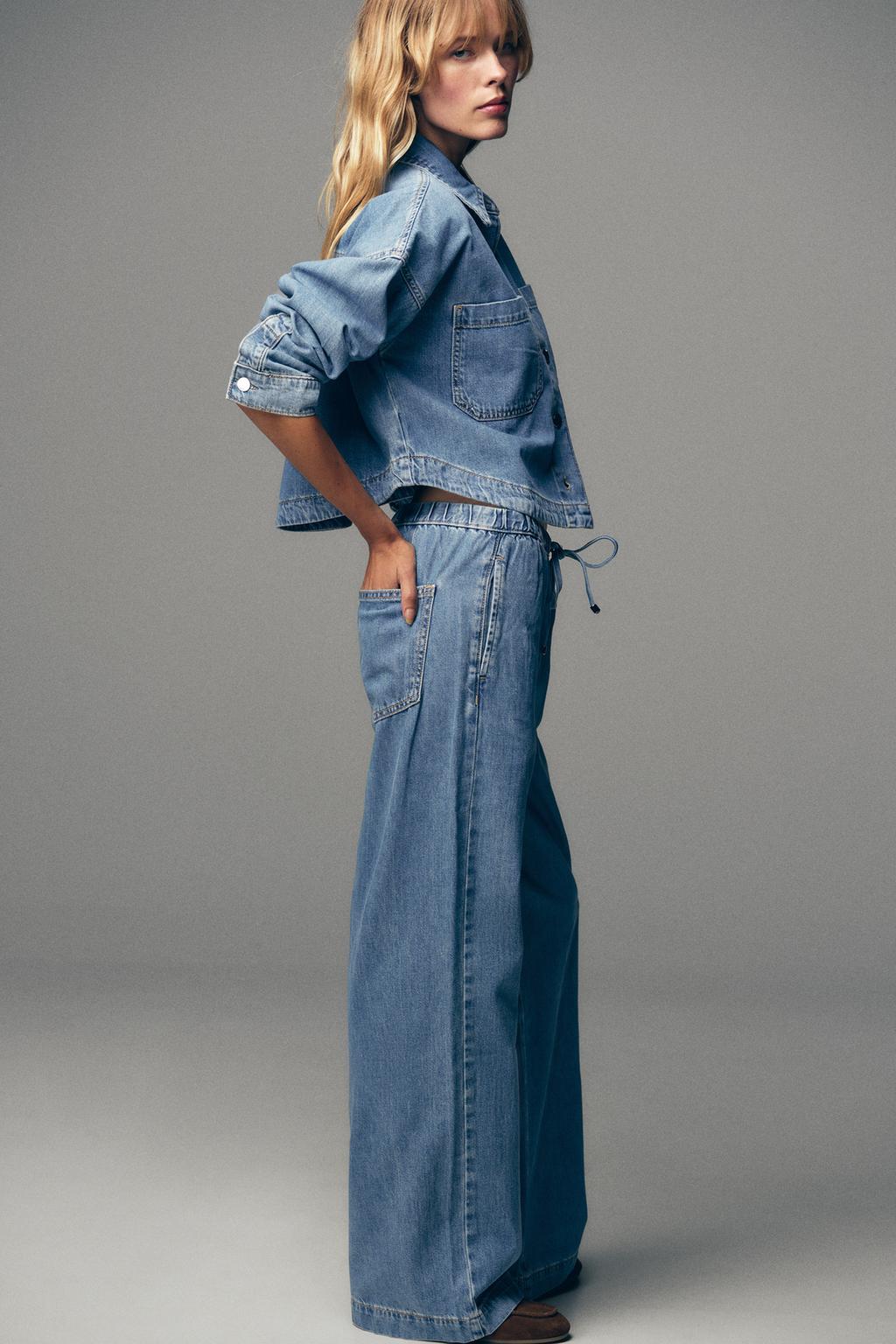 شلوار جین کمر بلند و گشاد از برند زارا (زنانه)