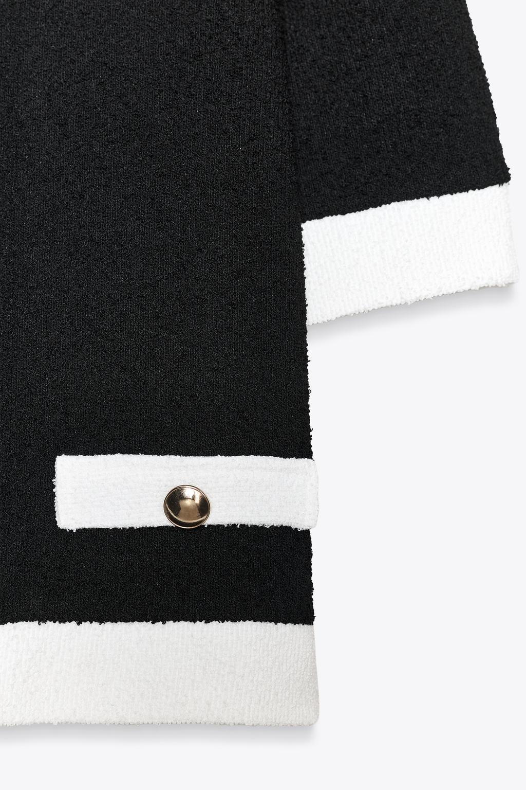 کت کوتاه یقهدار با جیب دکمهدار از برند زارا (زنانه)