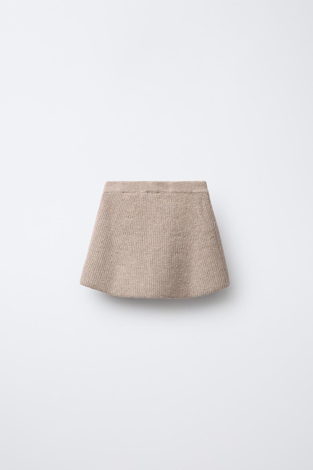 دامن بافتنی کمر الاستیک و فیلانک از برند زارا (بچه گانه)