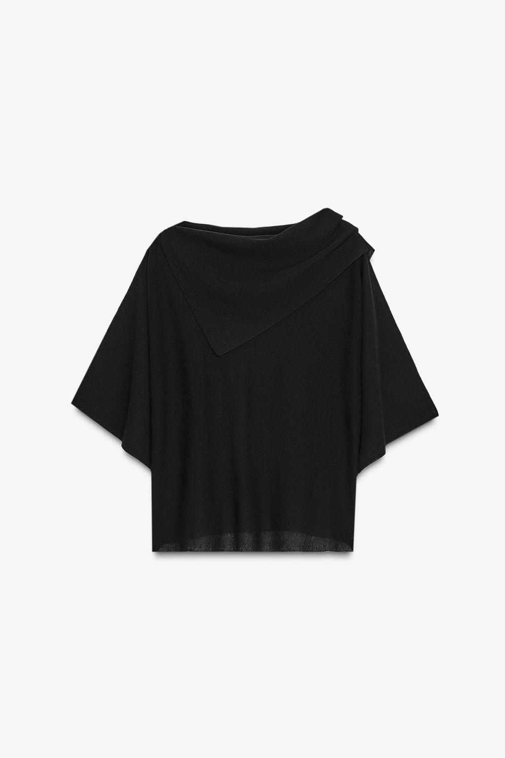 تاپ دکمهدار یقه نامتقارن و گشاد از برند زارا (زنانه)