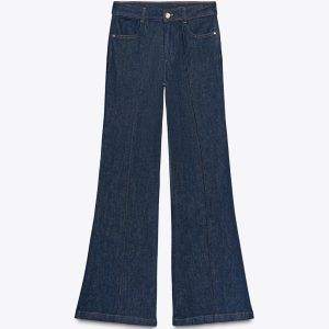 شلوار بلند کمر بلند با جیب از برند زارا (زنانه)