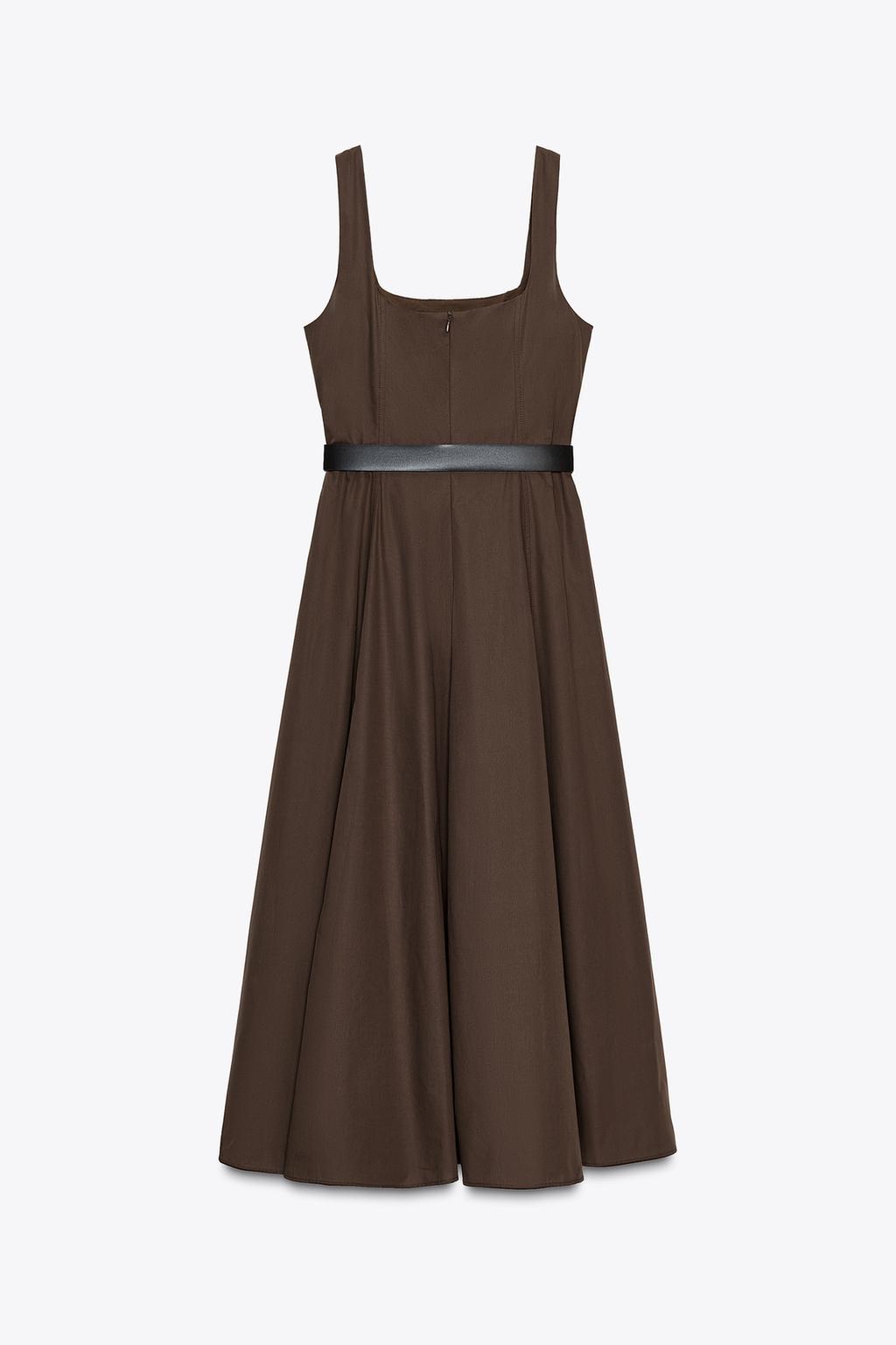 پیراهن یقهدار کلوش با کمربند از برند زارا (زنانه)