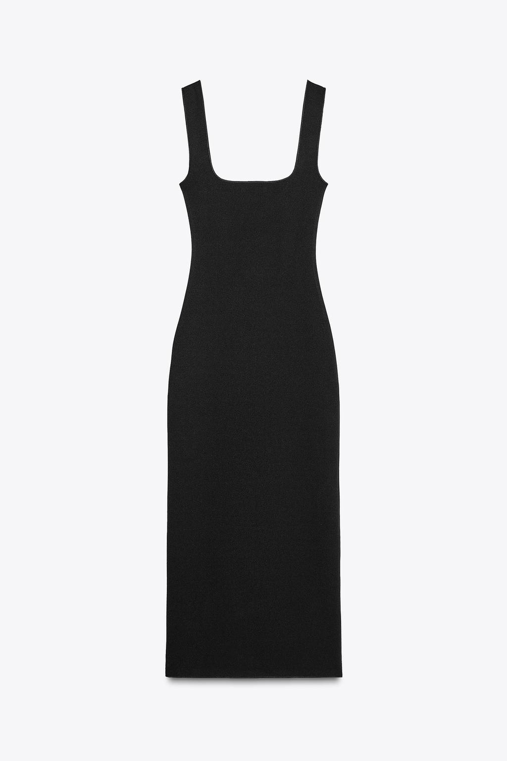 پیراهن میدی یقه مربعی با آستین ضخیم از برند زارا (زنانه)