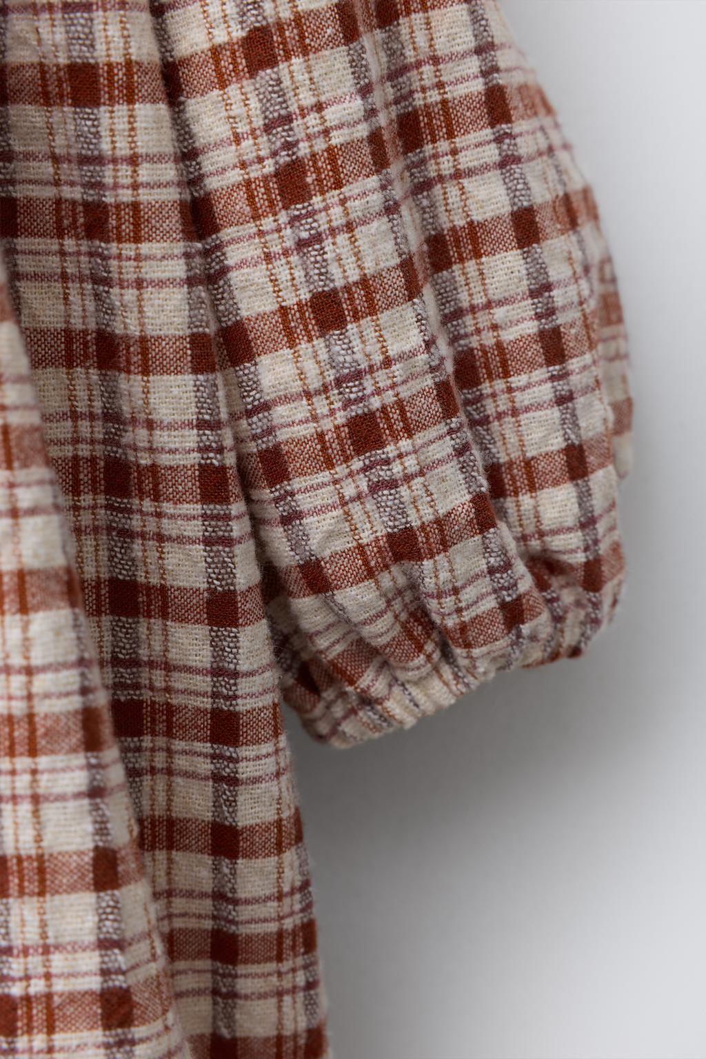 پیراهن بلند آستیندار چهارخانه از برند زارا (بچه گانه)