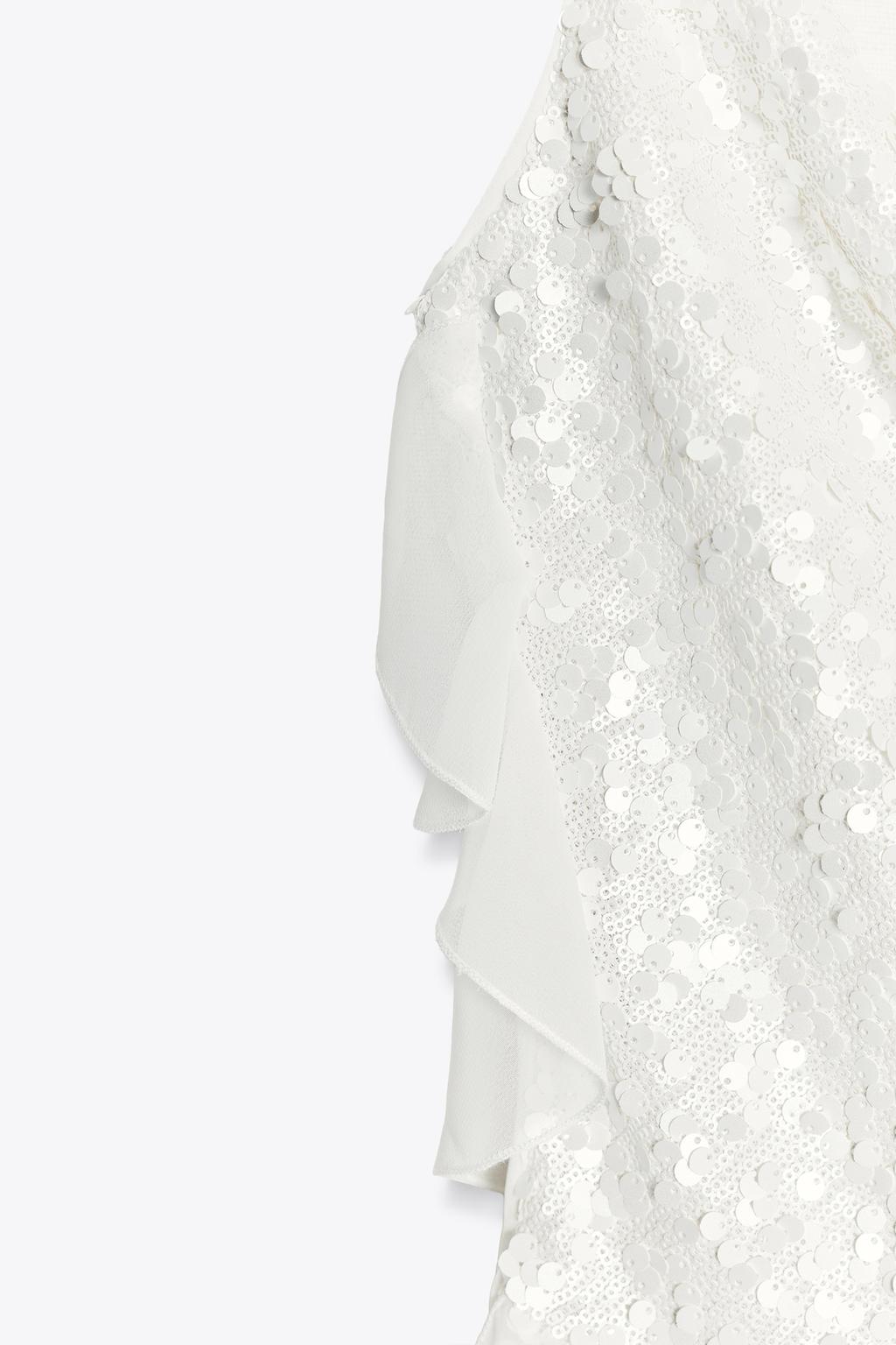 پیراهن دکمهدار با بند نازک و پولک از برند زارا (زنانه)