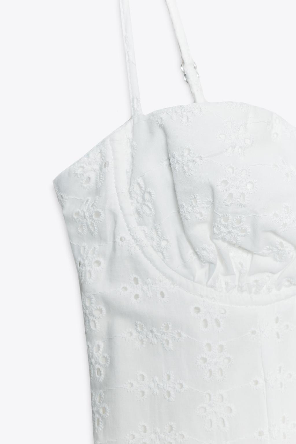 پیراهن آستین نازک با یقه صاف و گلدوزی از برند زارا (زنانه)