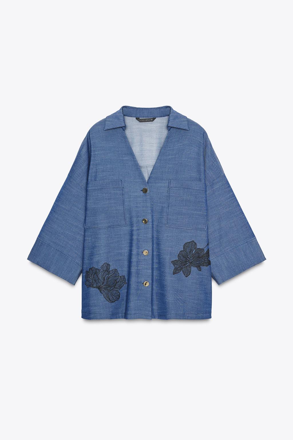 پیراهن گلدار یقهدار با جیب از برند زارا (زنانه)