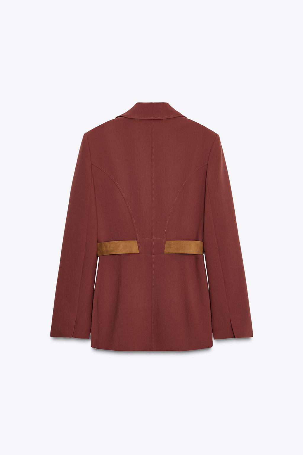 بلزر جکت کلاپه با کمربند عریض از برند زارا (زنانه)