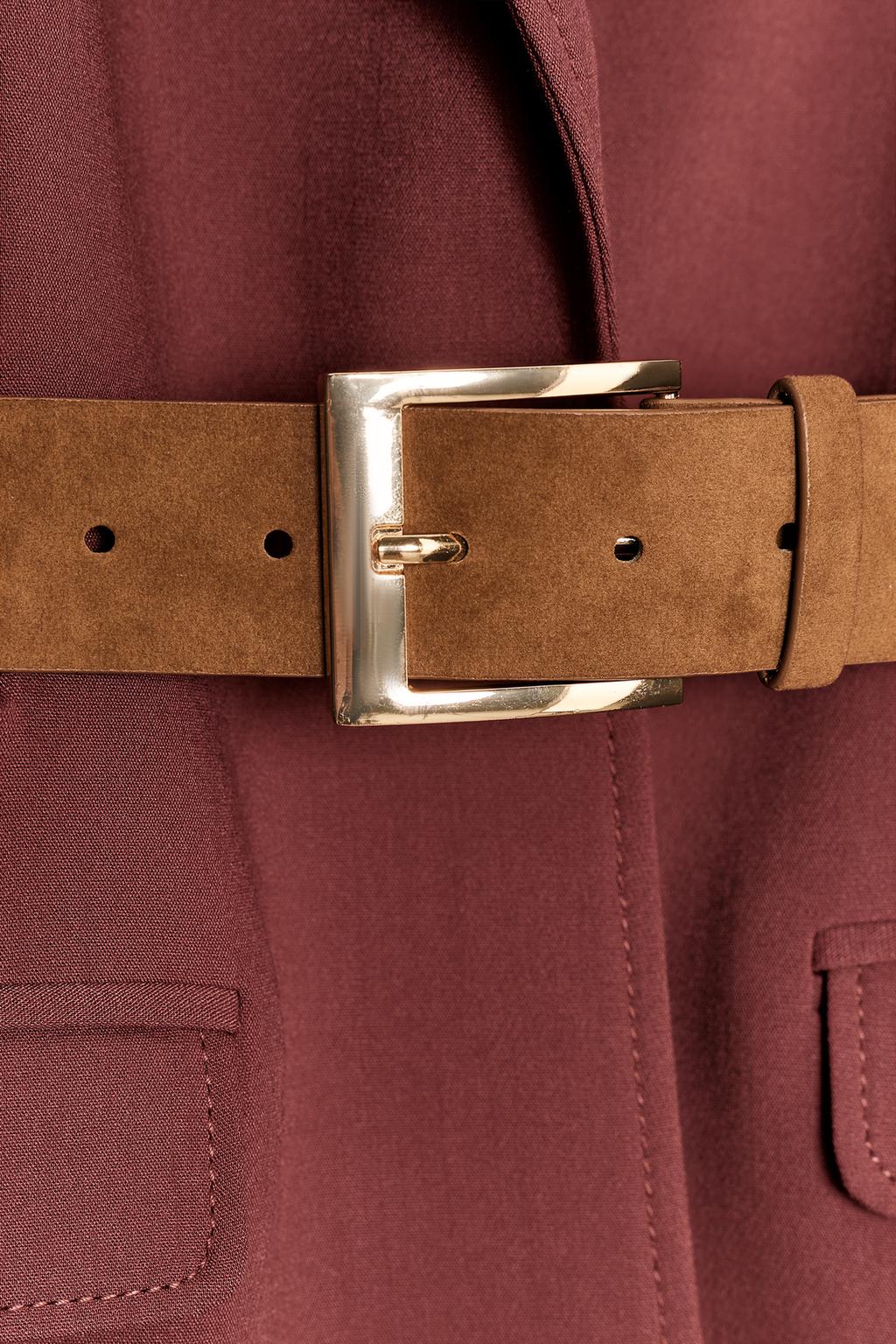 بلزر جکت کلاپه با کمربند عریض از برند زارا (زنانه)