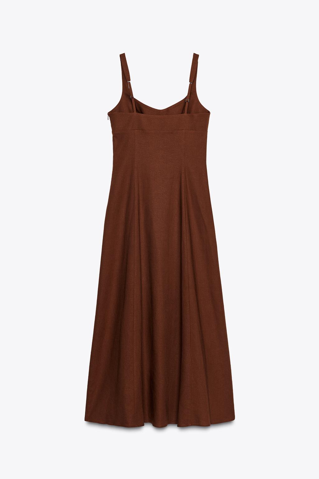 لباس زنانه کتان یقهدار با زیپ مخفی از برند زارا (زنانه)