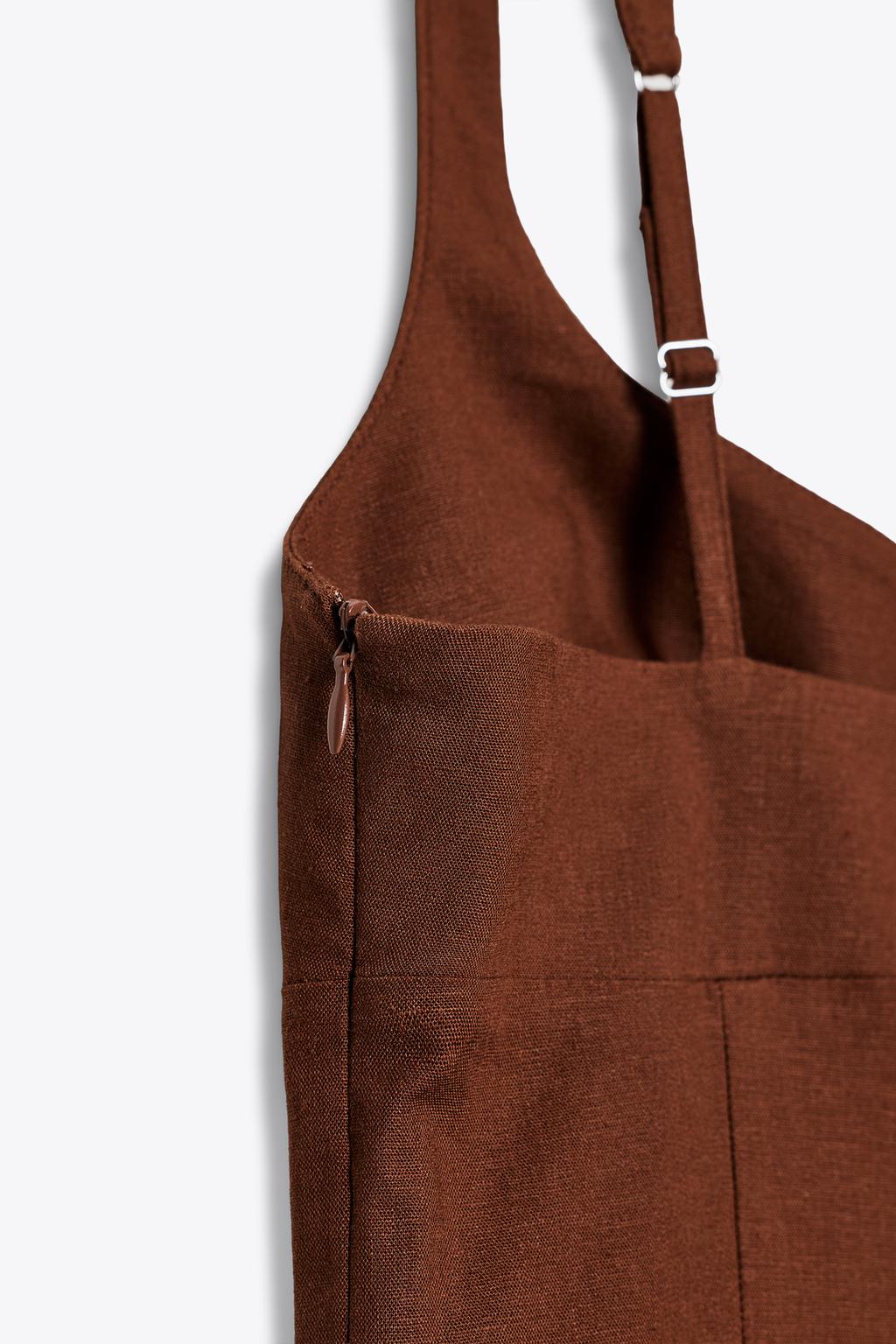 لباس زنانه کتان یقهدار با زیپ مخفی از برند زارا (زنانه)